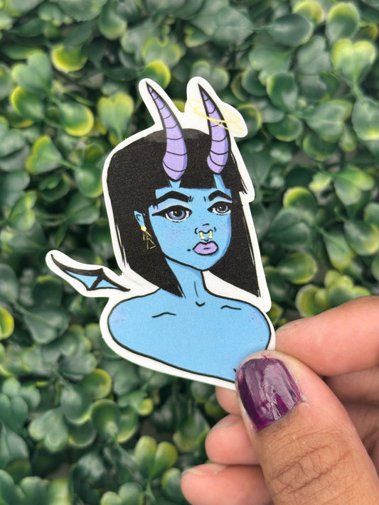 Blue Monster Girl - 3 inch Sticker