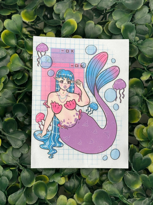 Vaporwave Mermaid - 3 inch Sticker