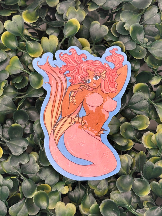 Peach Mermaid - 3 inch Sticker