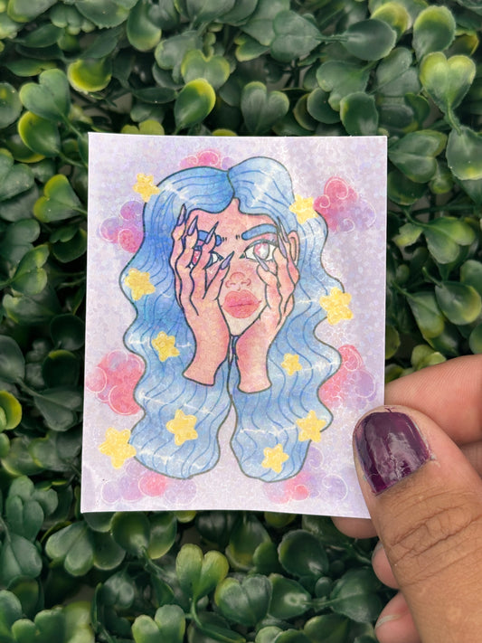 Clouds and Stars - 3 inch Holo Sticker